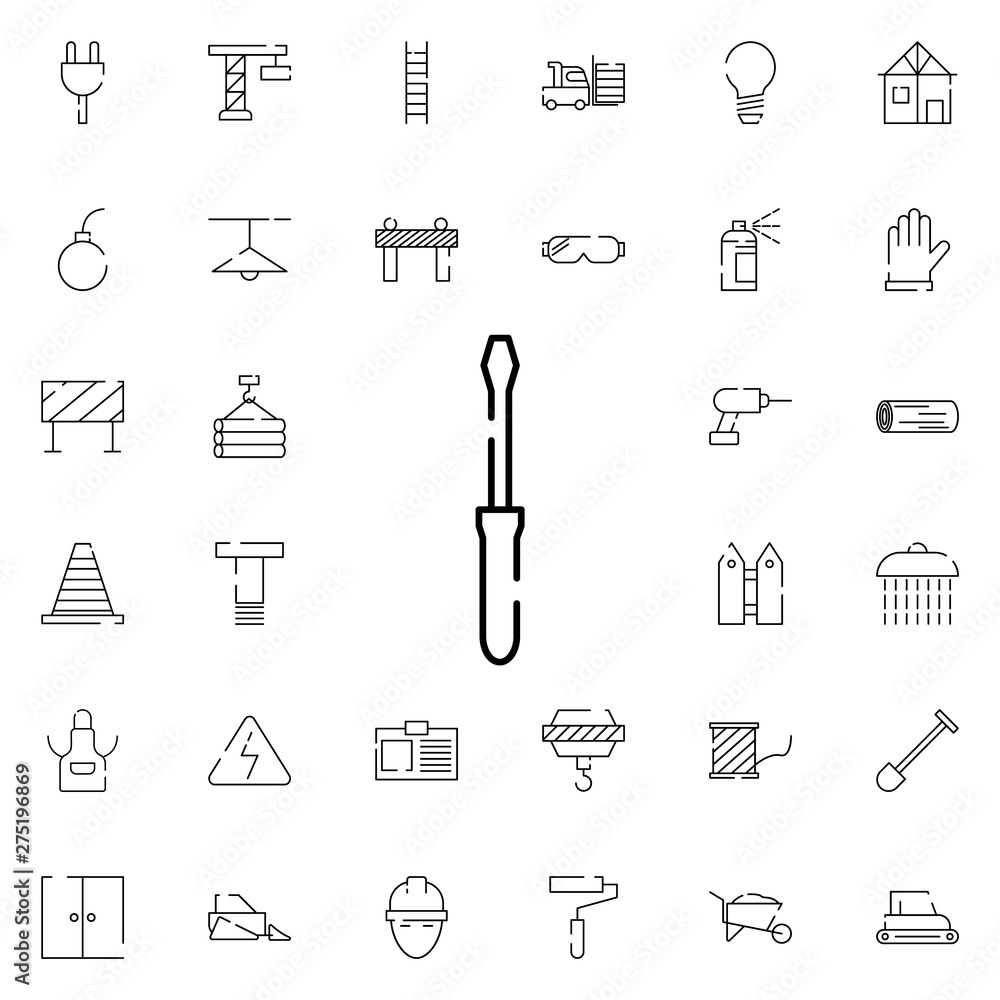 flathead screwdriver icon. Universal set of construction for website design and development, app development