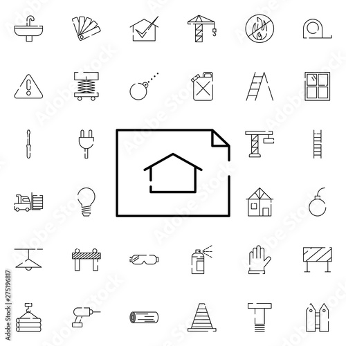 house plan, drawing icon. Universal set of construction for website design and development, app development