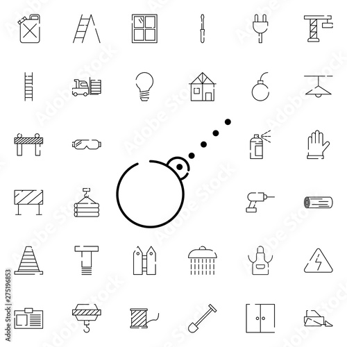 wrecking ball icon. Universal set of construction for website design and development, app development