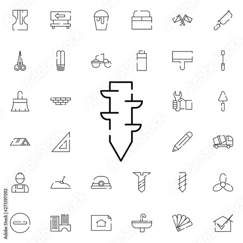 drill tip icon. Universal set of construction for website design and development, app development