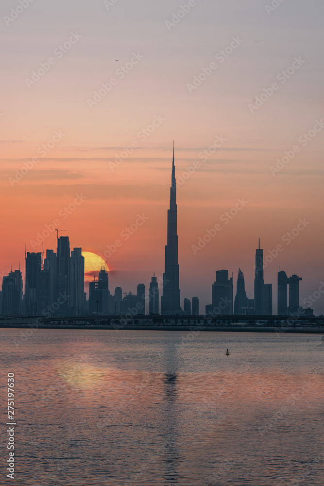 Dubai Skyline during Sunset
