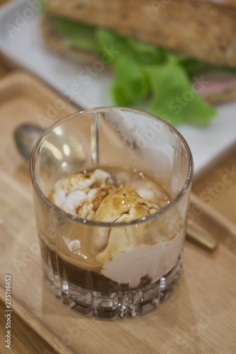 Affogato with expresso and vanilla ice cream