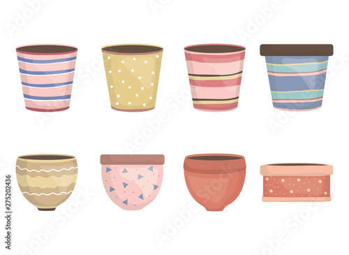 ceramic garden pots decorative icons