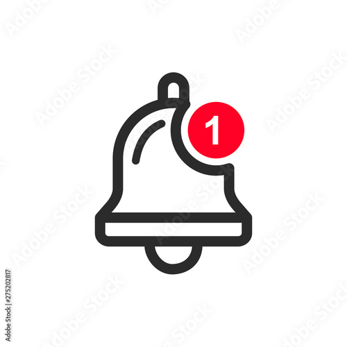 Message notification bell icon template black color editable. notification symbol vector sign isolated on white background. Simple logo vector illustration for graphic and web design.