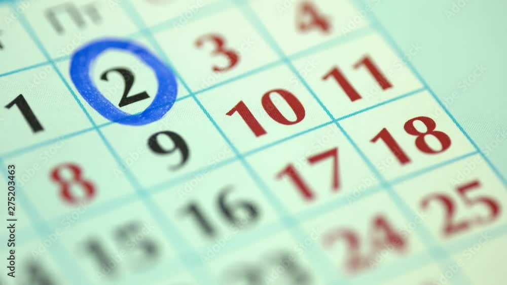 Marking the date in the calendar with a vivid colour using highlighter