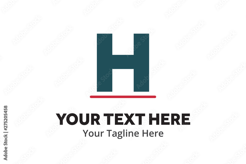 Obraz premium alphabetical h letter logo creative design in flat style with color