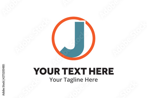 alphabetical j letter logo creative design in flat style with color