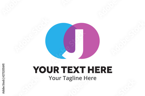 alphabetical j letter logo creative design in flat style with color