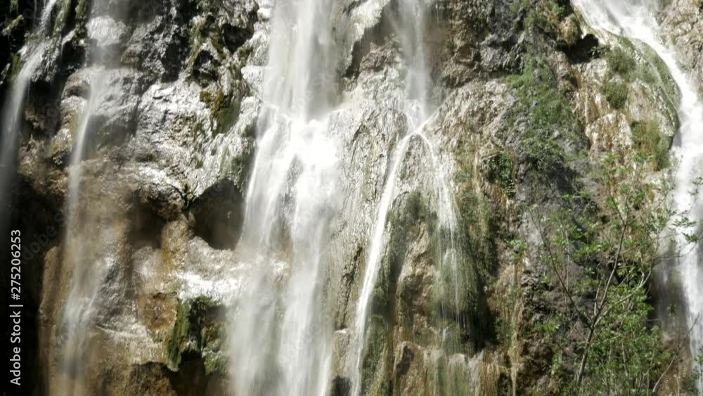 Incredible view of the giant waterfalls at the Plitvice Lakes in Croatia. The water is splashing. Incredible view of the giant waterfalls at the Plitvice Lakes in Croatia. The water is splashing.