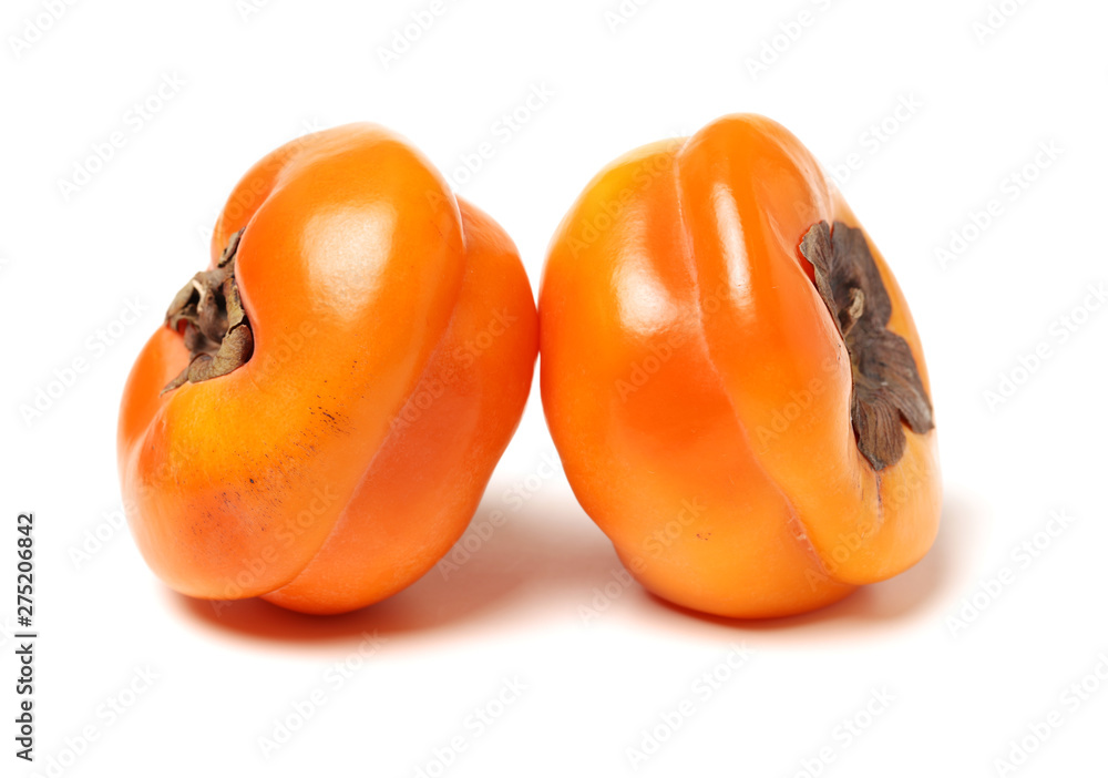 persimmon on a white background persimmon on a white background