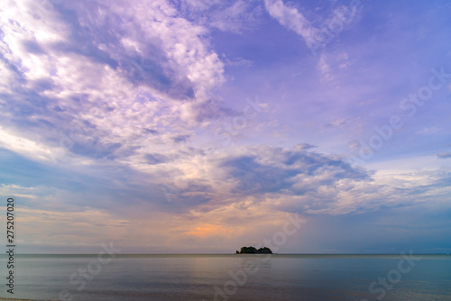 Landscape of tropical beach nature and clouds on horizon in Thailand. Summer relax outdoor concept.