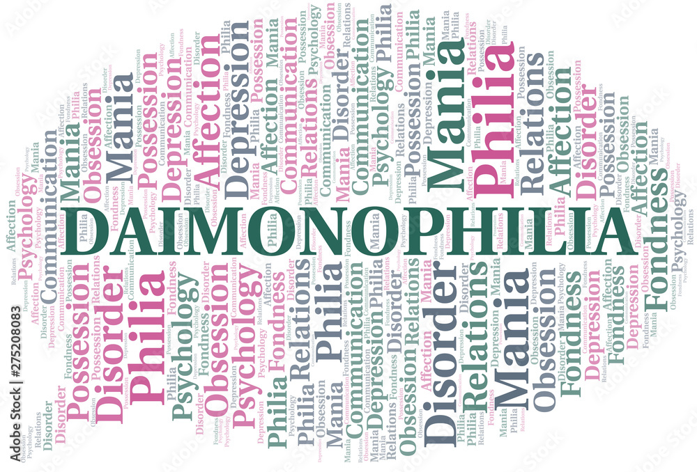 Fototapeta premium Daimonophilia word cloud. Type of Philia.
