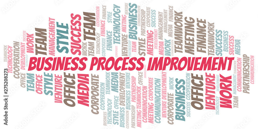Obraz premium Business Process Improvement word cloud. Collage made with text only.