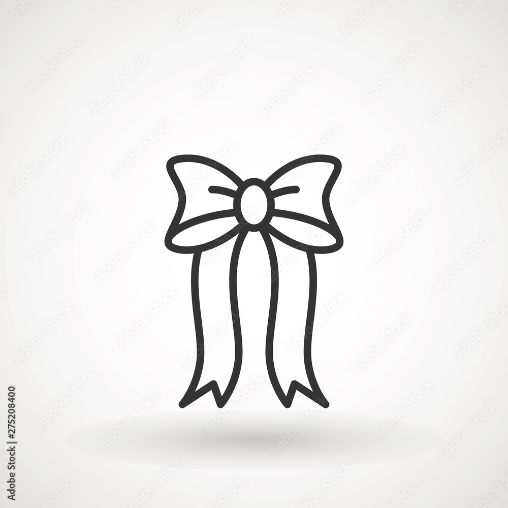 Ribbon Bow Vector Icon. Black gift bow silhouette. Template design for surprise, celebration event, presents, birthday, Christmas Ribbon Bow Vector Icon. Black gift bow silhouette. Template design for surprise, celebration event, presents, birthday, Christmas