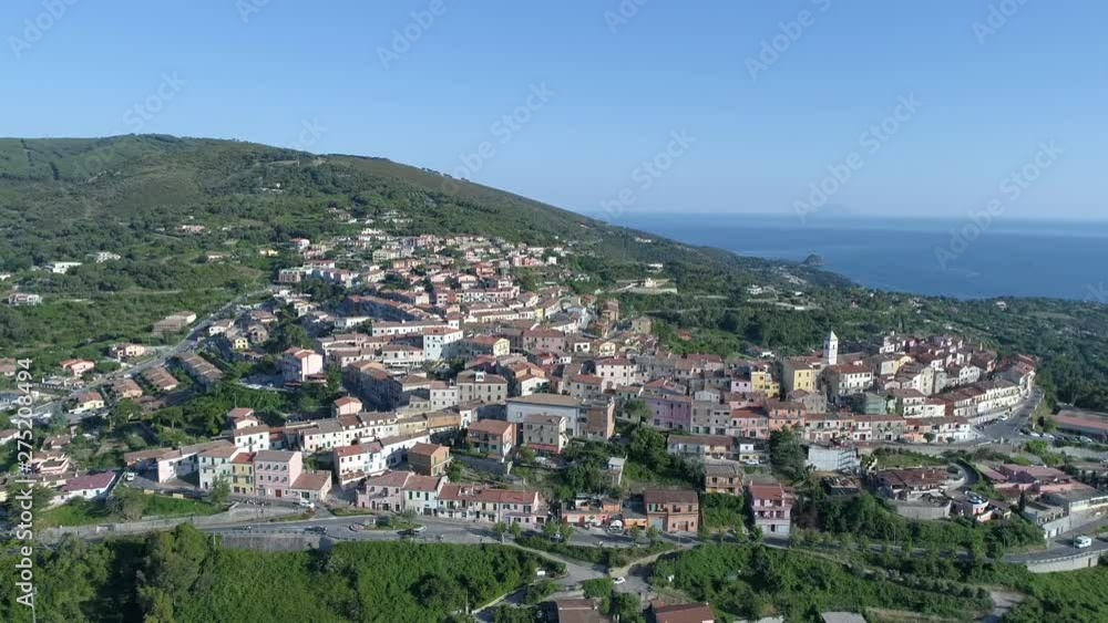 Isle of Elba, village of Capoliveri, holidays in Italy. Tuscany. Aerial view 4k Isle of Elba, village of Capoliveri, holidays in Italy. Tuscany. Aerial view 4k