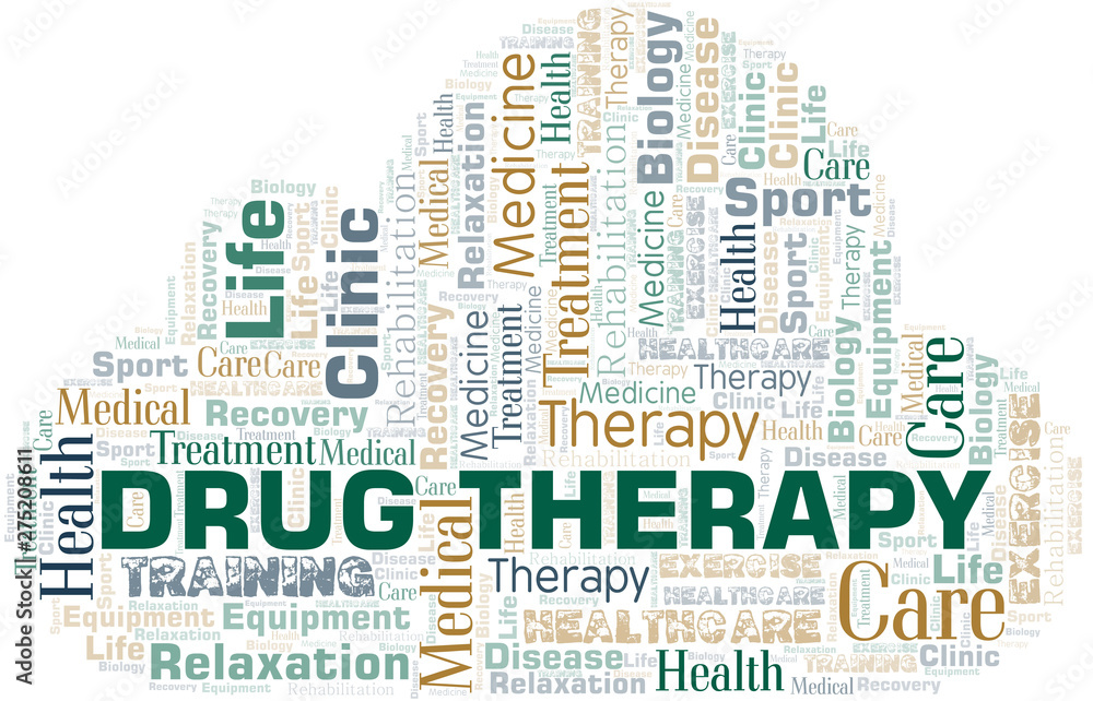 Fototapeta premium Drug Therapy word cloud. Wordcloud made with text only.