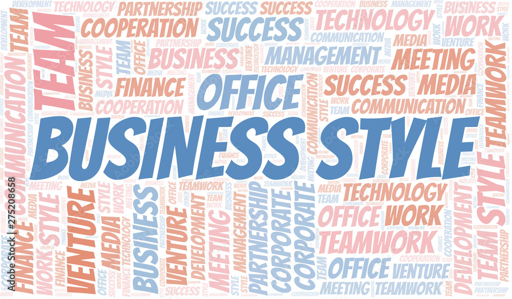 Obraz premium Business Style word cloud. Collage made with text only.
