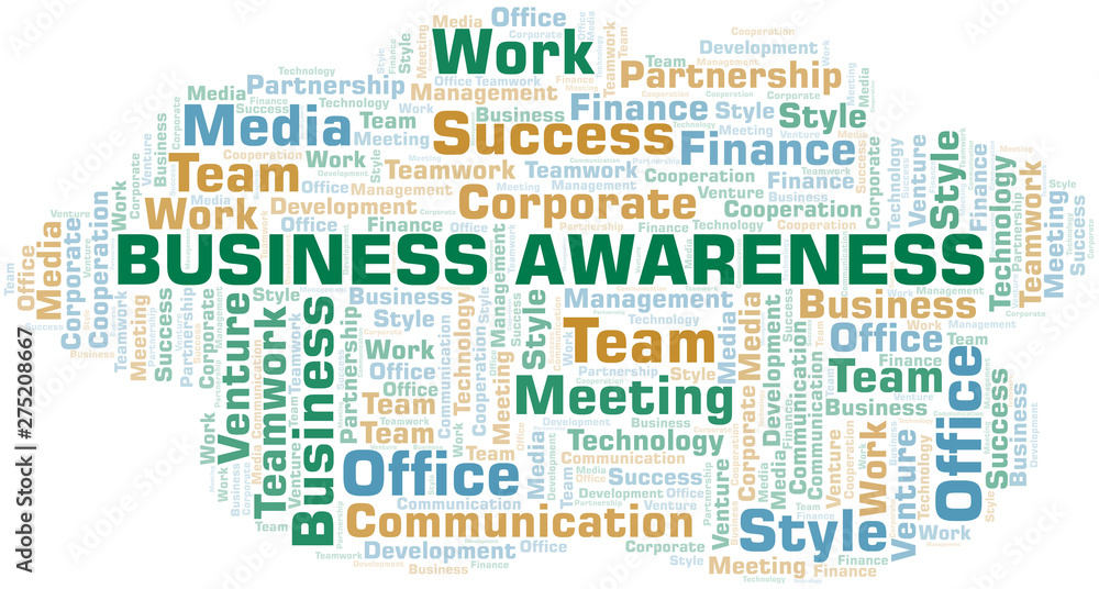 Business Awareness word cloud. Collage made with text only. Business Awareness word cloud. Collage made with text only.