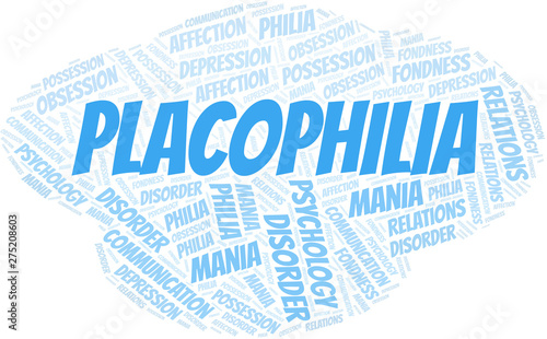 Placophilia word cloud. Type of Philia.