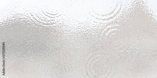 Water surface. Raindrops. Ripple effect. Panoramic illustration 