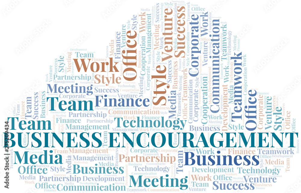 Obraz premium Business Encouragement word cloud. Collage made with text only.