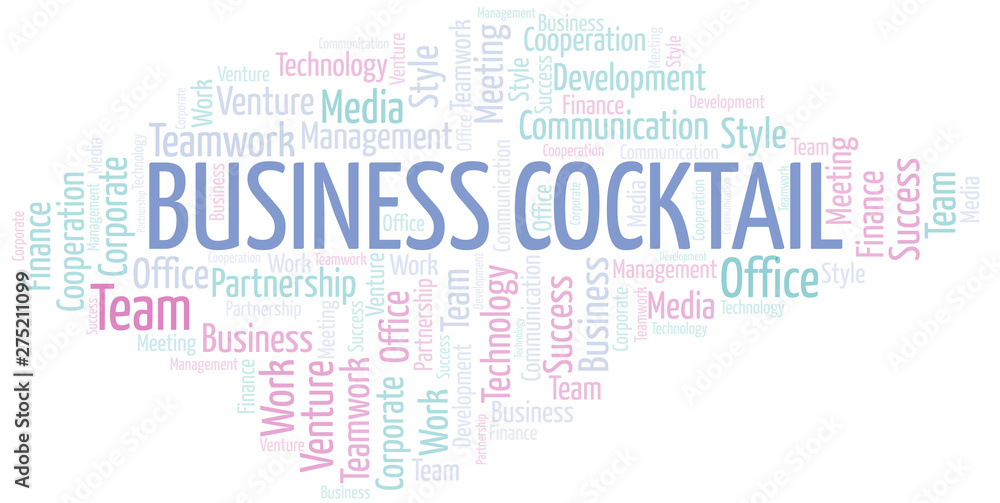 Business Cocktail word cloud. Collage made with text only. Business Cocktail word cloud. Collage made with text only.