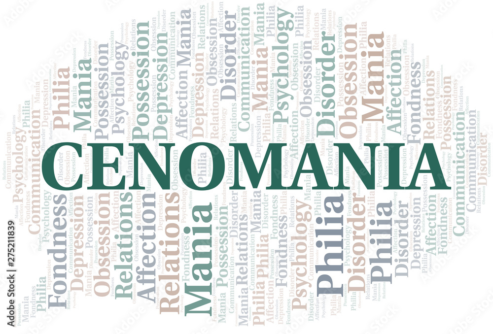 Obraz premium Cenomania word cloud. Type of mania, made with text only.