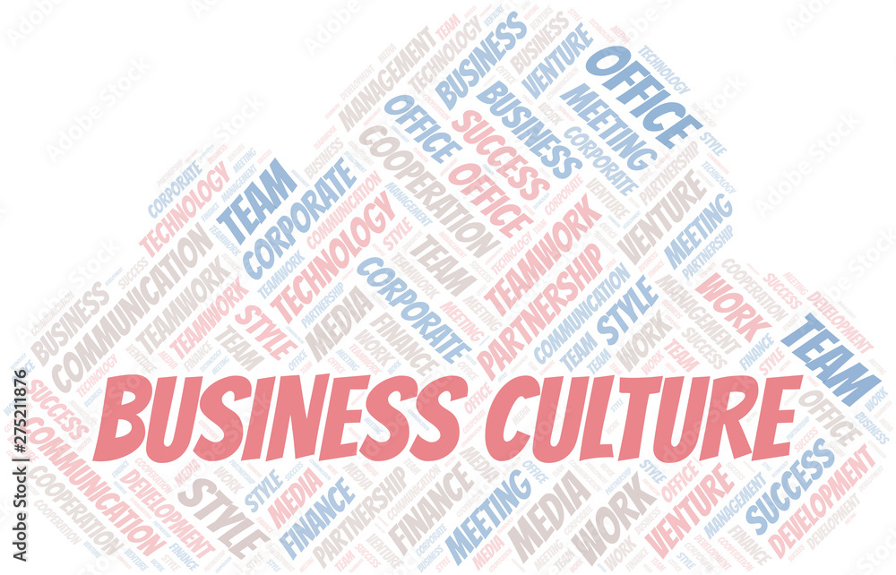Obraz premium Business Culture word cloud. Collage made with text only.