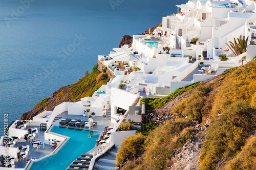 traditional white houses in Imerovigli, Santorini, Cyclades islands Greece - amazing travel destination