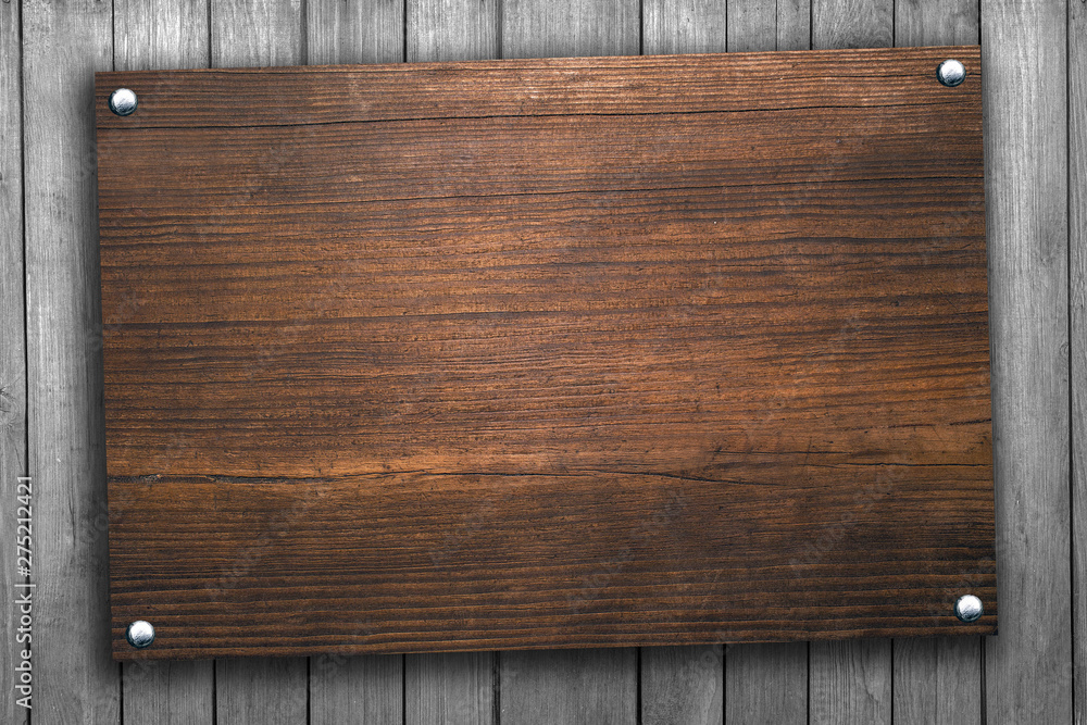 Wooden board with rivets Wooden board with rivets