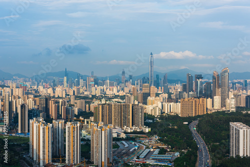 Shenzhen Futian District City Buildings Skyline Scenery