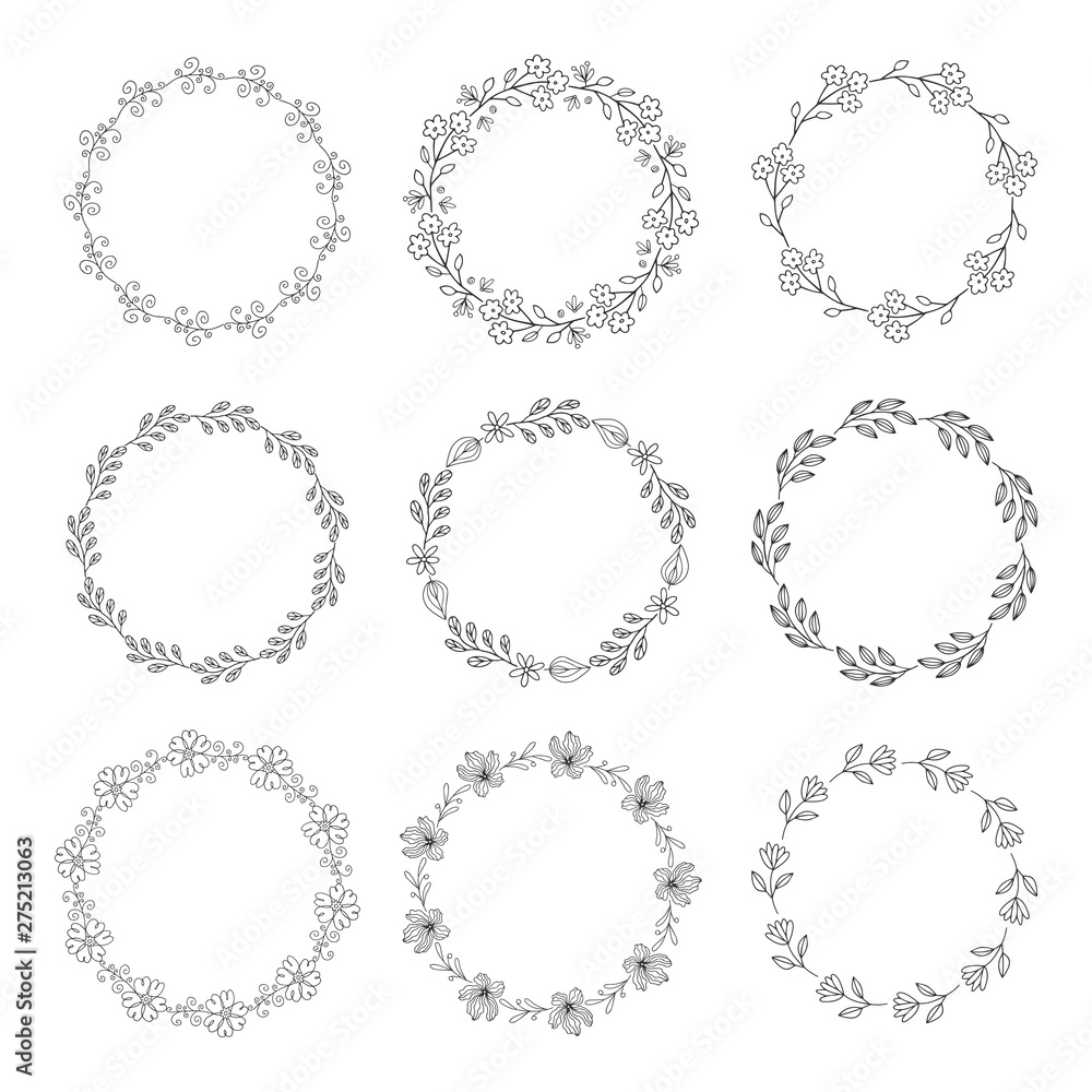Wreaths and botanical frames on white background. Wreaths and botanical frames on white background.