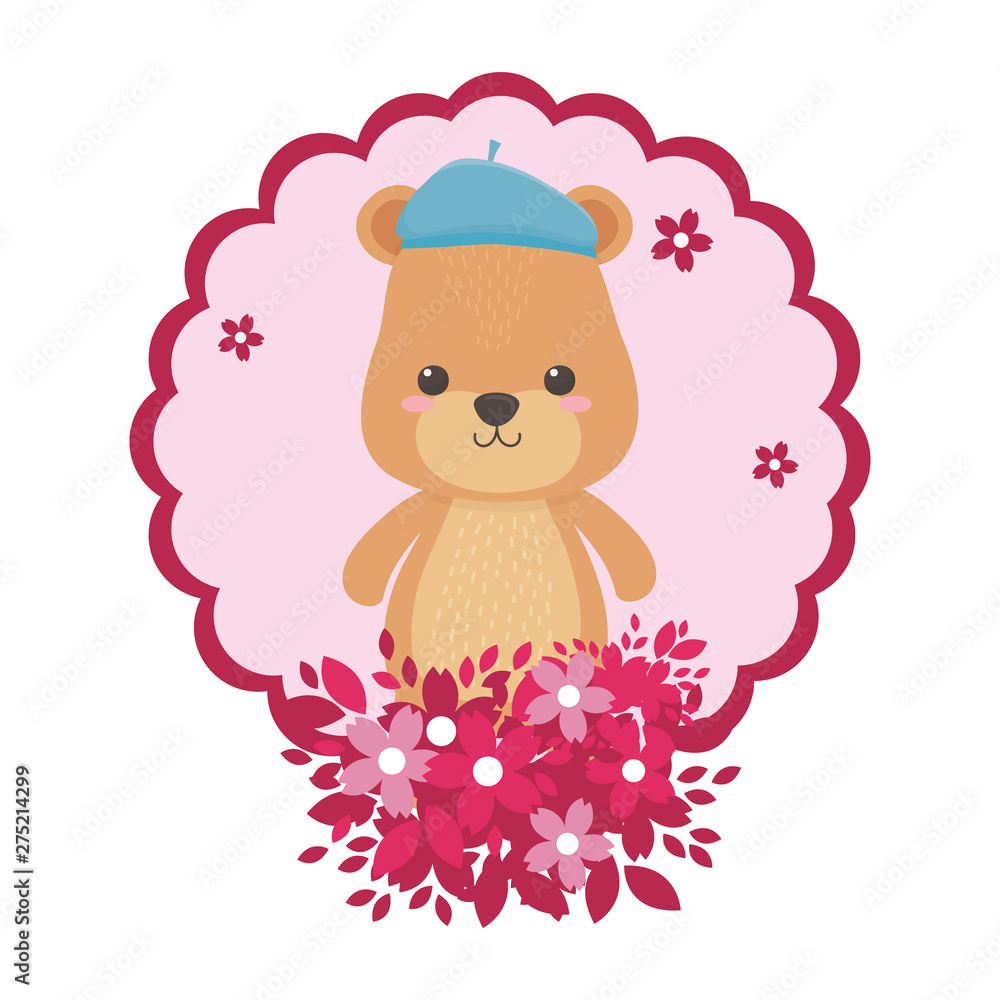Bear cartoon with hat design Bear cartoon with hat design