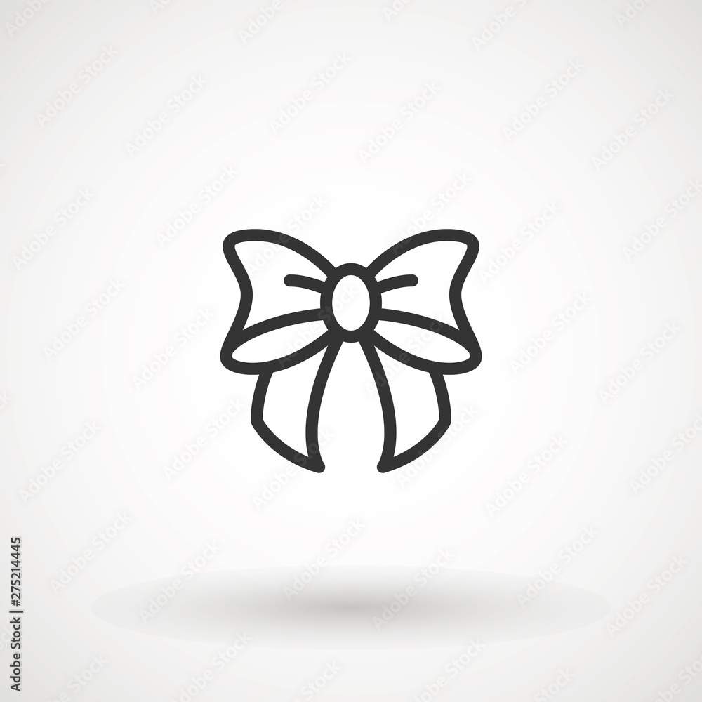 Ribbon Bow Vector Icon. Black gift bow silhouette. Template design for surprise, celebration event, presents, birthday, Christmas Ribbon Bow Vector Icon. Black gift bow silhouette. Template design for surprise, celebration event, presents, birthday, Christmas