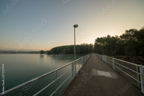 Sunrise at the regajo reservoir in Navajas, Castellon photo