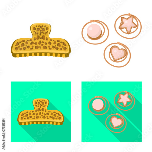 Vector design of beauty and fashion icon. Set of beauty and female stock vector illustration.
