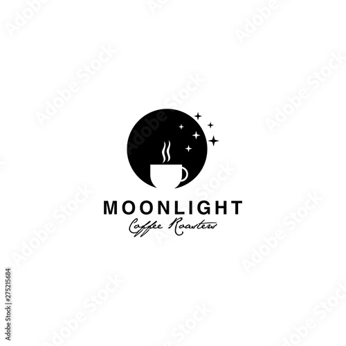 moonlight coffee roaster logo design