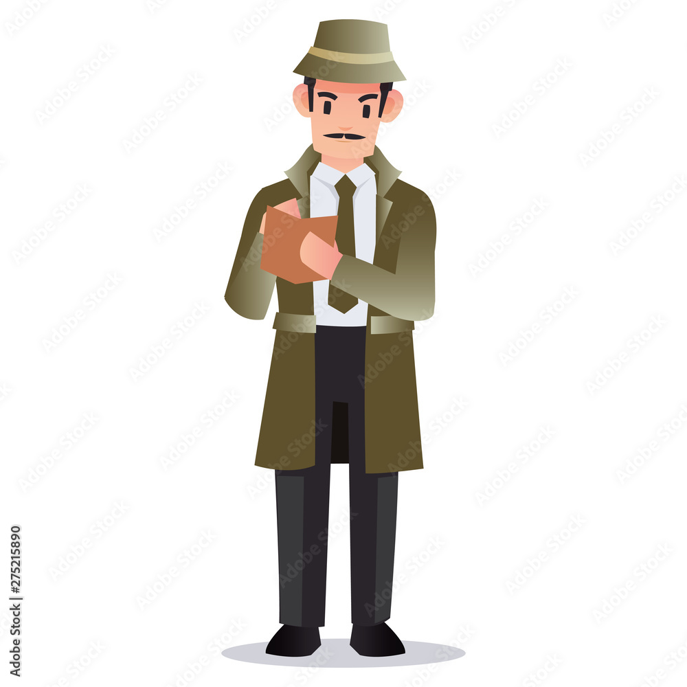 Professional detective hold a book to take notes many evidence Professional detective hold a book to take notes many evidence