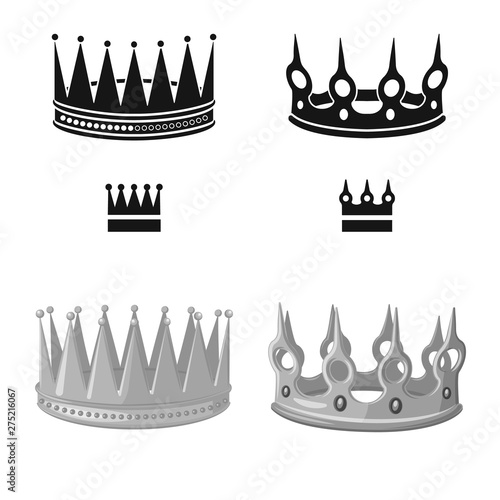 Isolated object of medieval and nobility logo. Set of medieval and monarchy stock symbol for web.