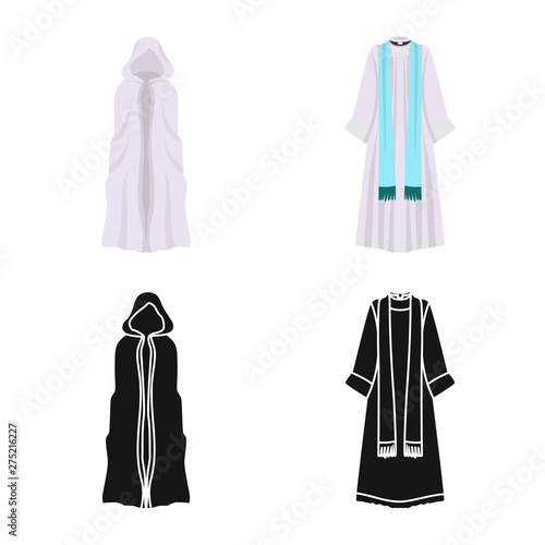 Vector design of material and clothing icon. Collection of material and garment vector icon for stock.