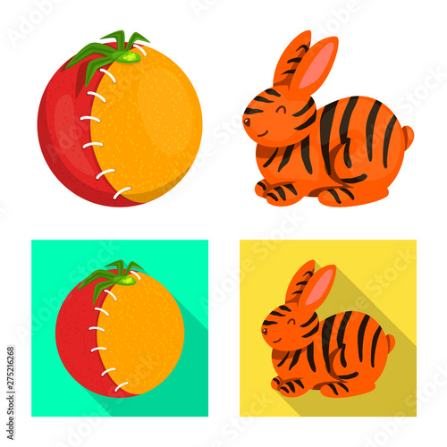 Vector design of test and synthetic logo. Set of test and laboratory stock symbol for web.