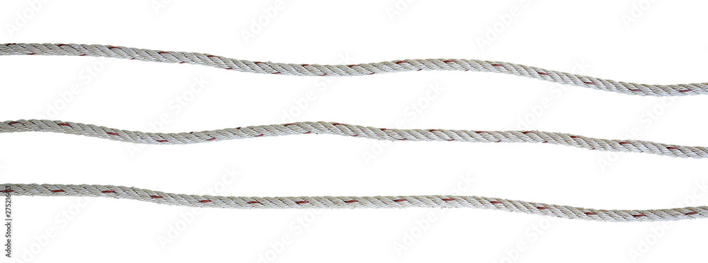 Rope. set of white cotton ropes isolated on white