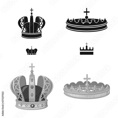 Vector illustration of medieval and nobility icon. Set of medieval and monarchy stock symbol for web.