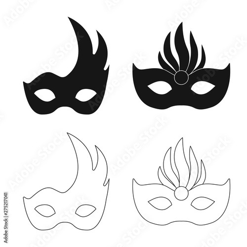 Isolated object of luxury and celebration logo. Collection of luxury and hide stock vector illustration.