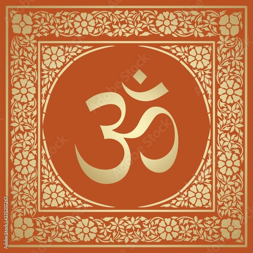 aum syllable, paisley design ,Hinduism, India	
