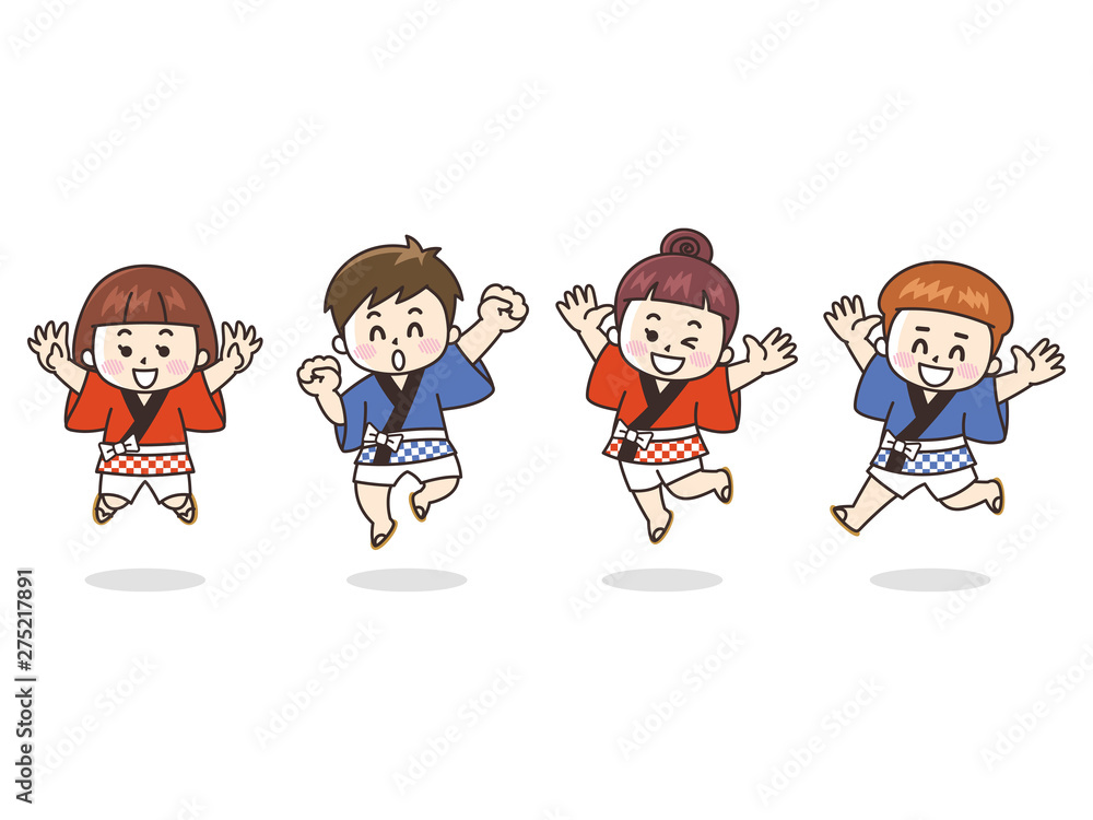 夏祭り　法被を着た子供