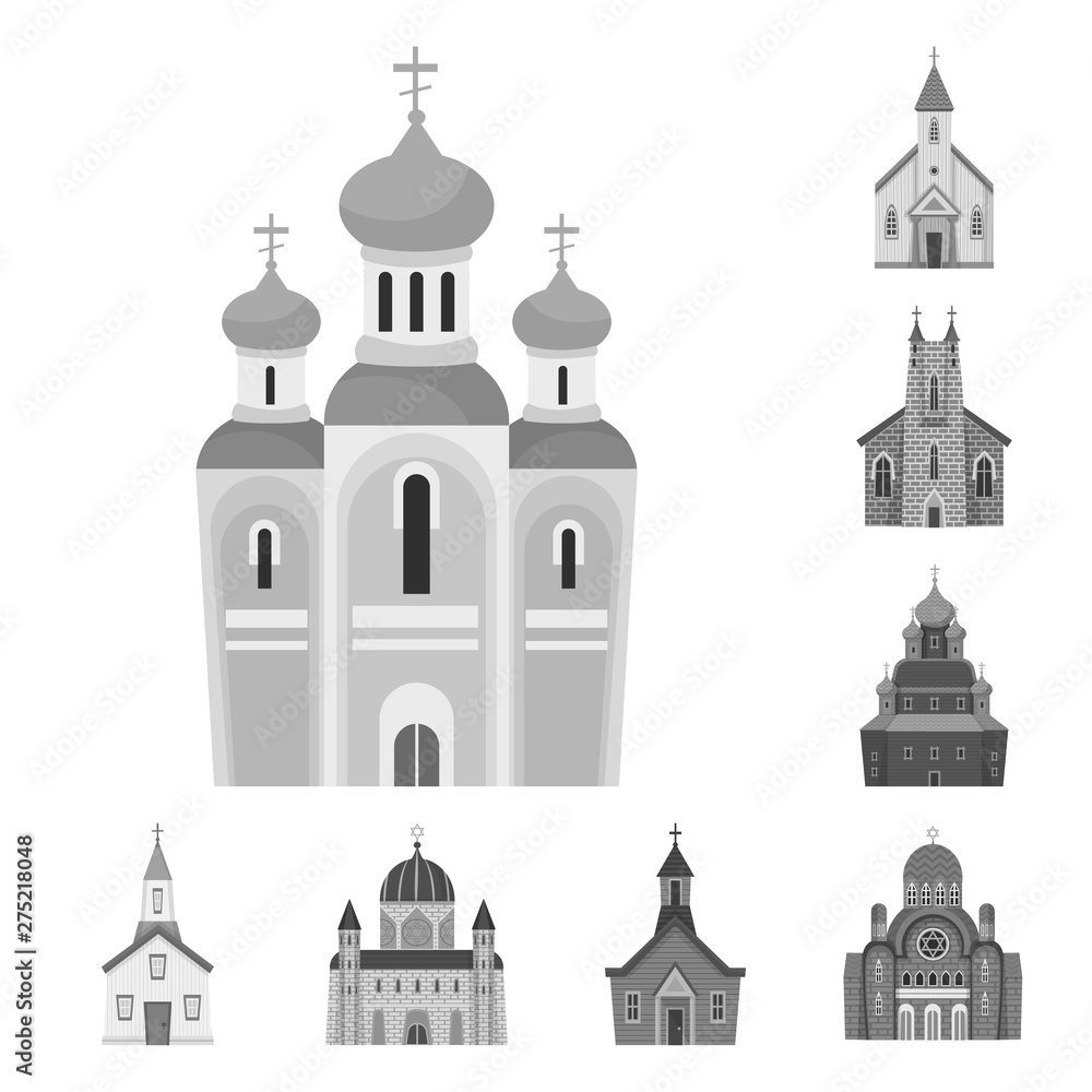 Vector design of architecture and faith symbol. Collection of architecture and traditional stock vector illustration.