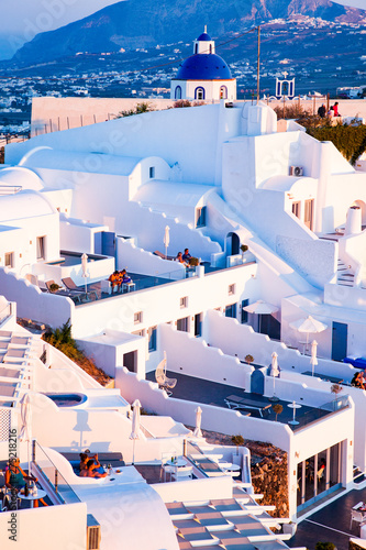 traditional white houses in Imerovigli, Santorini, Cyclades islands Greece - amazing travel destination