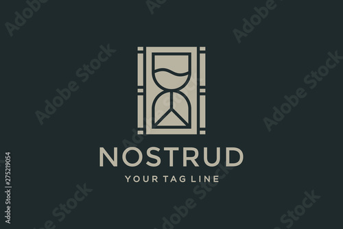 Hourglass logo design concept. Universal hourglass logo.