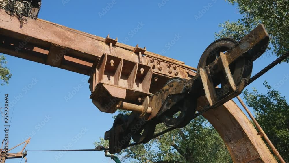 abandoned funicular, old cable car against blue sky abandoned funicular, old cable car against blue sky
